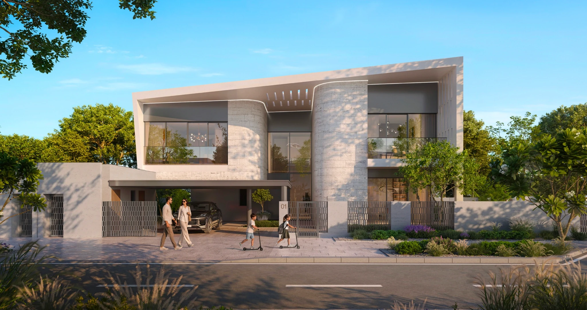 Talay villa façade at Marsa Al Saadiyat, architectural render